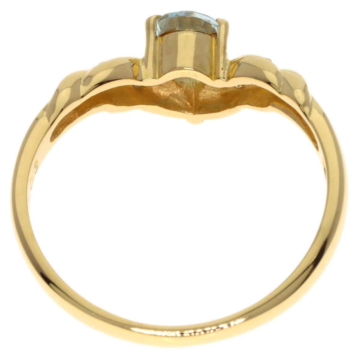 TASAKI Aquamarine Diamond Ring K18 Yellow Gold Ladies [Used]
