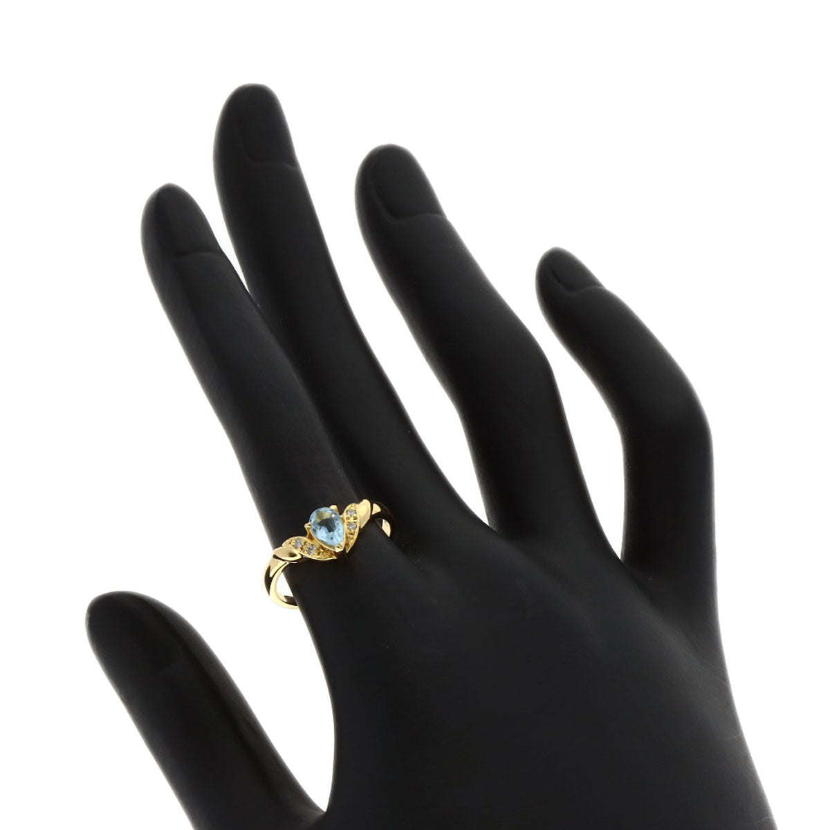 TASAKI Aquamarine Diamond Ring K18 Yellow Gold Ladies [Used]