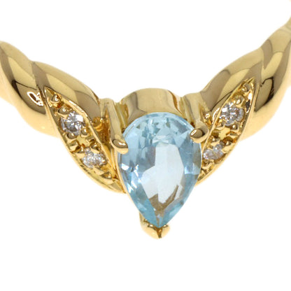 TASAKI Aquamarine Diamond Ring K18 Yellow Gold Ladies [Used]