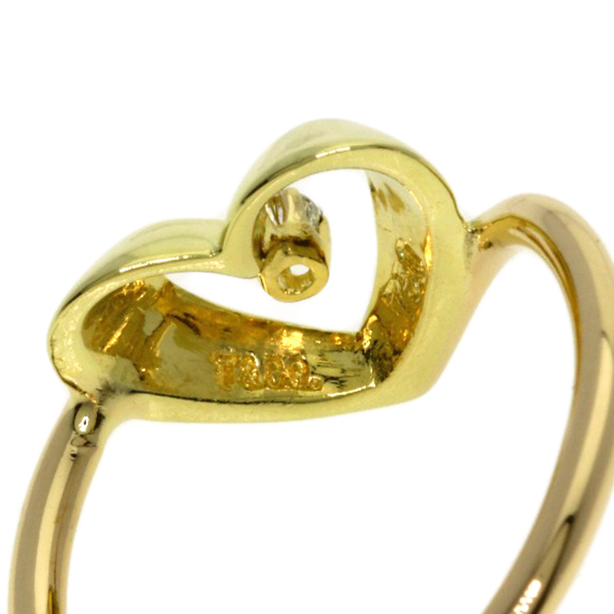TIFFANY&Co. Heart Diamond Ring K18 Yellow Gold Ladies [Used]