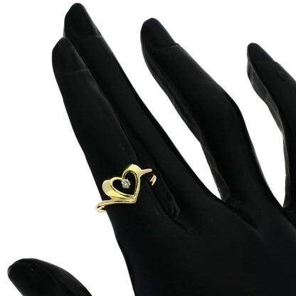 TIFFANY&Co. Heart Diamond Ring K18 Yellow Gold Ladies [Used]