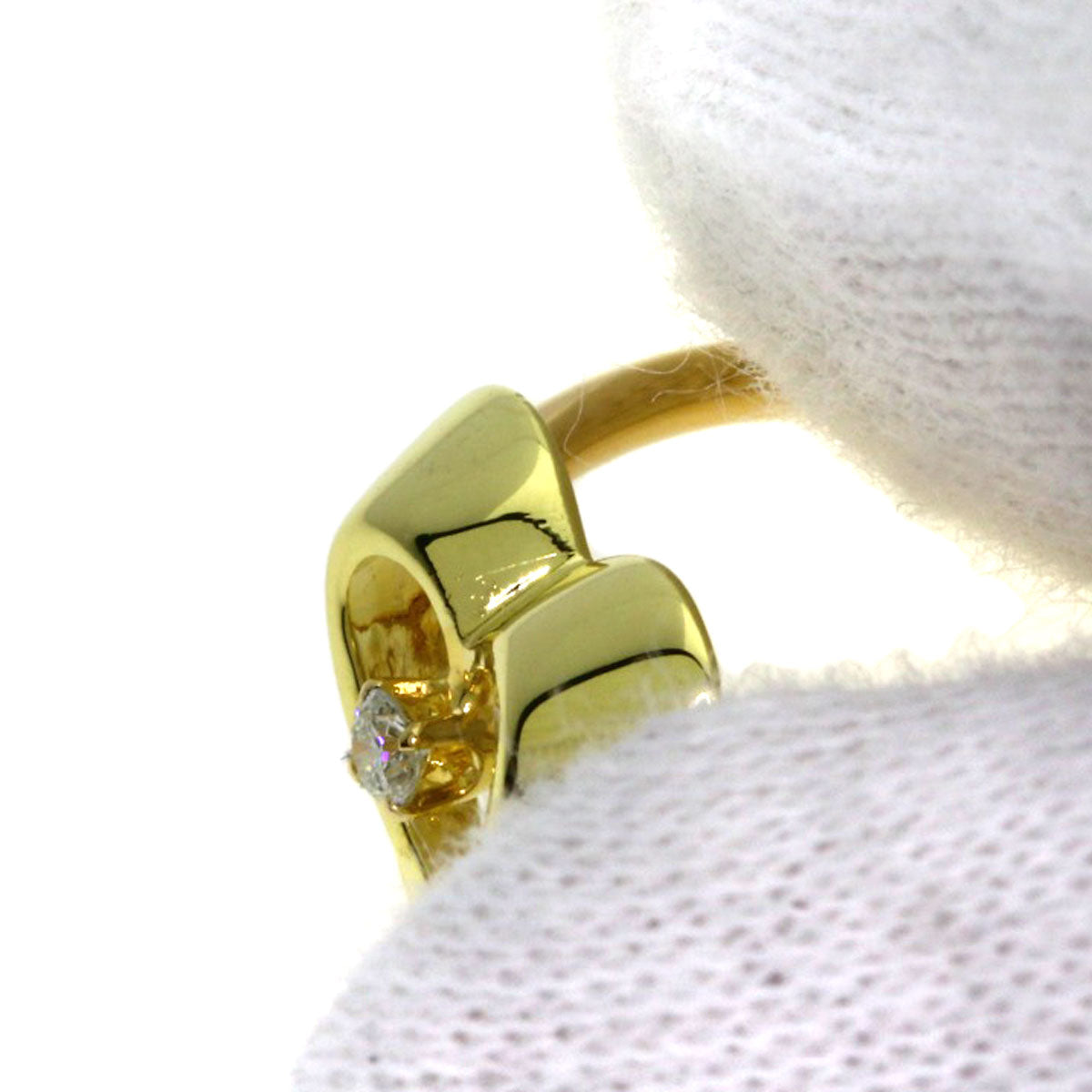 TIFFANY&Co. Heart Diamond Ring K18 Yellow Gold Ladies [Used]