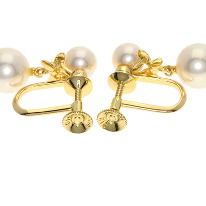 MIKIMOTO Akoya Pearl Pearl Diamond Earring K18 Yellow Gold Ladies [Used]