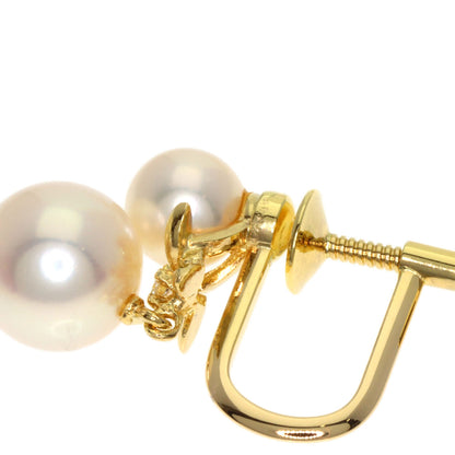 MIKIMOTO Akoya Pearl Pearl Diamond Earring K18 Yellow Gold Ladies [Used]