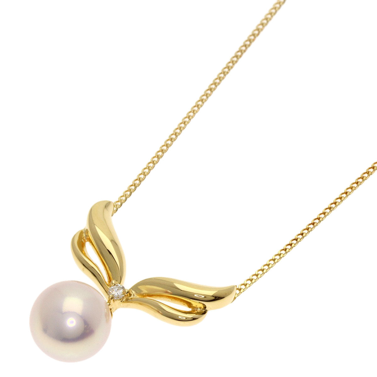 TASAKI Pearl Pearl Diamond Necklace K18 Yellow Gold Ladies [Used]