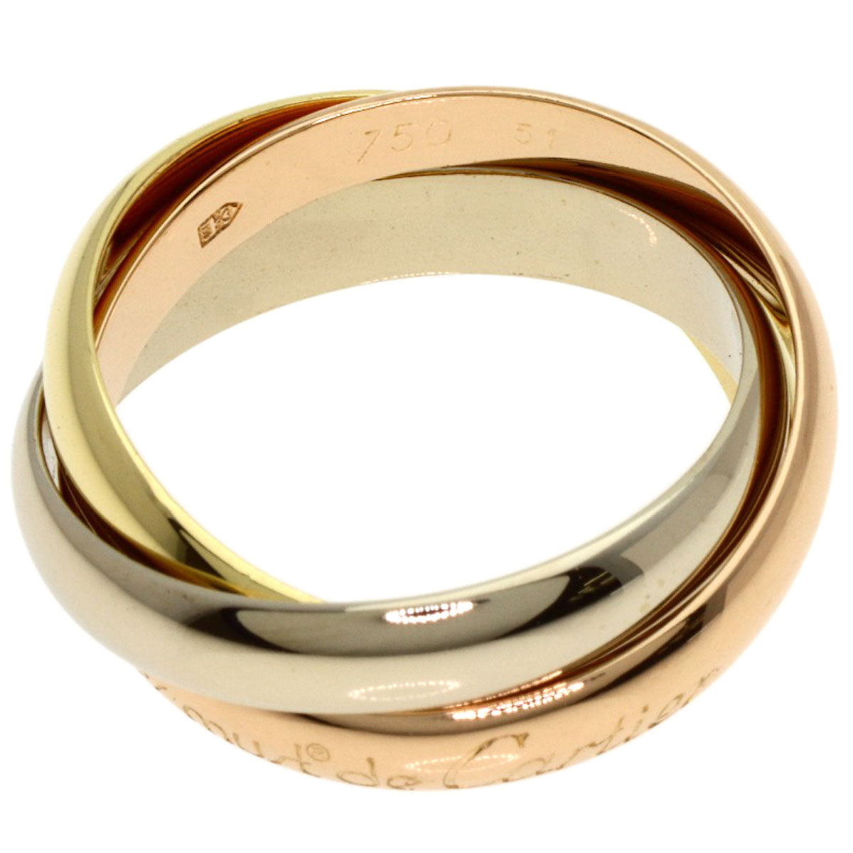 CARTIER Trinity #51 Ring K18 Yellow Gold K18 White GoldLadies [Used]