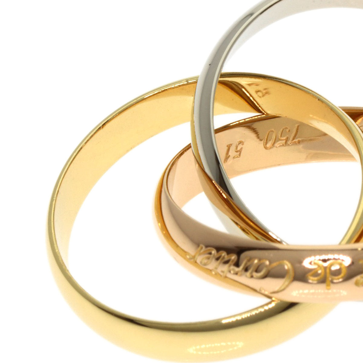 CARTIER Trinity #51 Ring K18 Yellow Gold 18K Pink GoldLadies [Used]