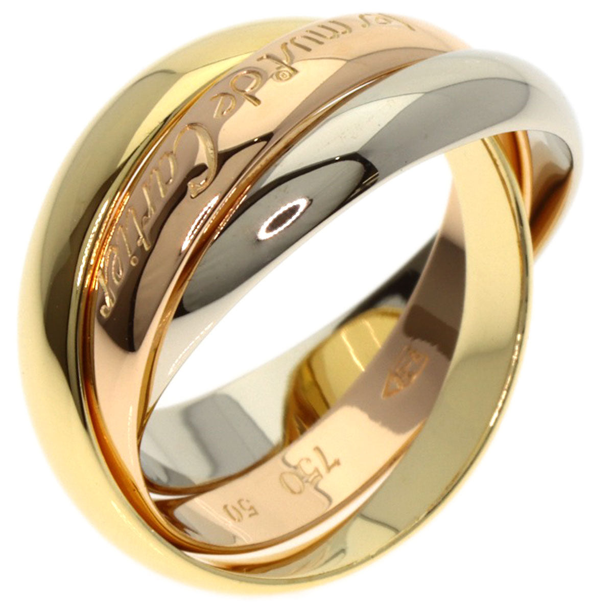 CARTIER Trinity #50 Ring K18 Yellow Gold 18K Pink GoldLadies [Used]