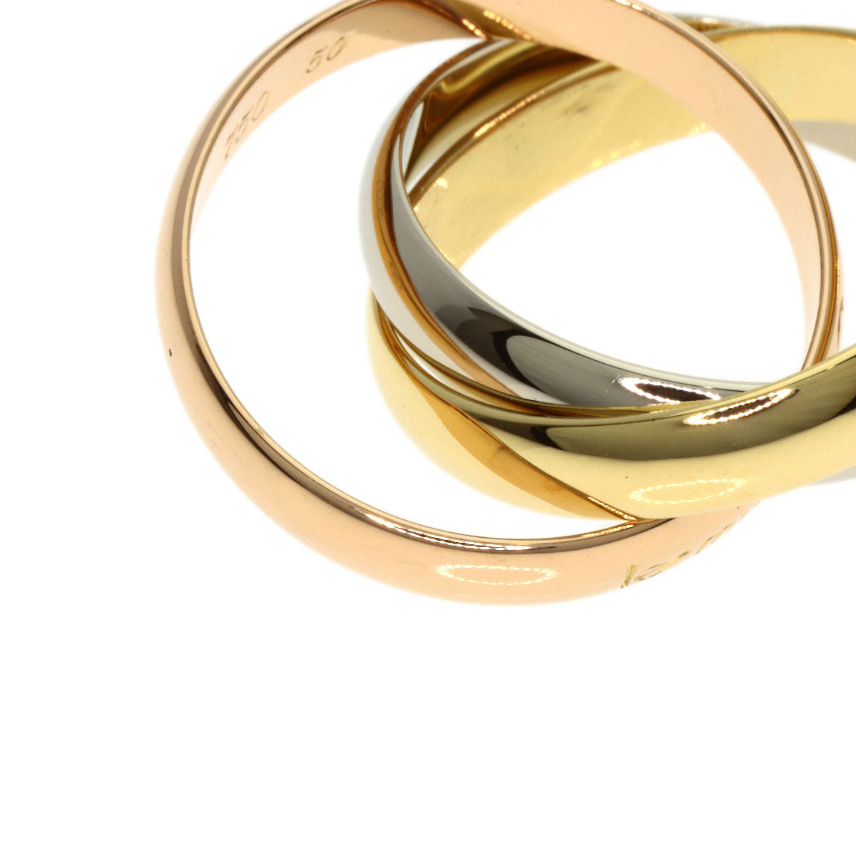 CARTIER Trinity #50 Ring K18 Yellow Gold 18K Pink GoldLadies [Used]