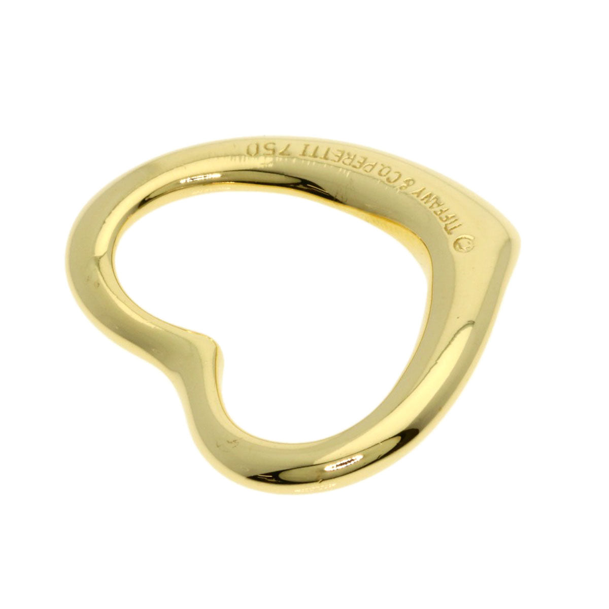 TIFFANY&Co. Open heart Pendant top K18 Yellow Gold Ladies [Used]