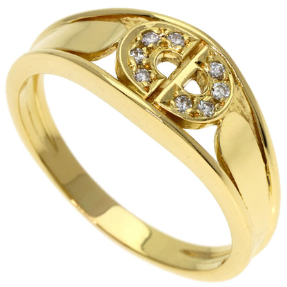 Dior Logo diamond Ring K18 Yellow Gold Ladies [Used]
