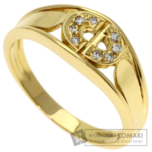 Dior Logo diamond Ring K18 Yellow Gold Ladies [Used]