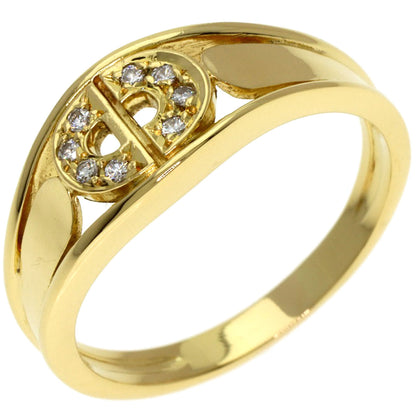 Dior Logo diamond Ring K18 Yellow Gold Ladies [Used]