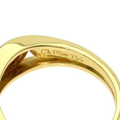 Dior Logo diamond Ring K18 Yellow Gold Ladies [Used]