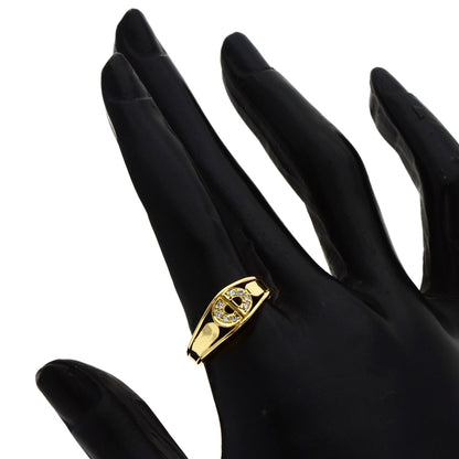 Dior Logo diamond Ring K18 Yellow Gold Ladies [Used]