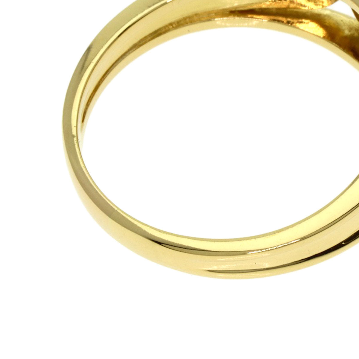 Dior Logo diamond Ring K18 Yellow Gold Ladies [Used]