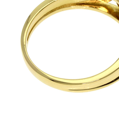 Dior Logo diamond Ring K18 Yellow Gold Ladies [Used]