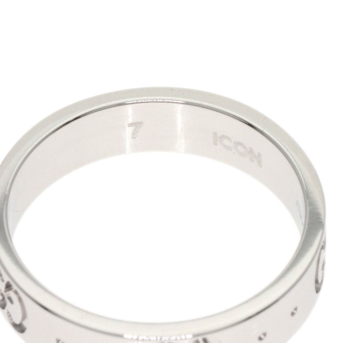 GUCCI Icon Ring #7 Ring K18 White Gold Ladies [Used]