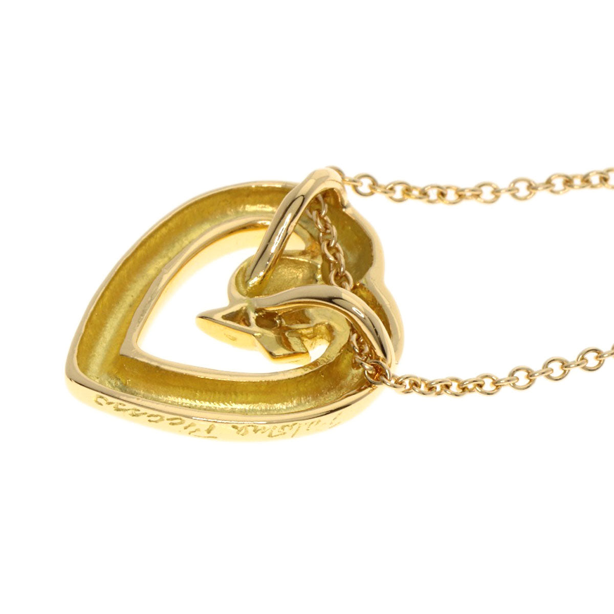TIFFANY&Co. Heart Diamond Necklace K18 Yellow Gold Ladies [Used]