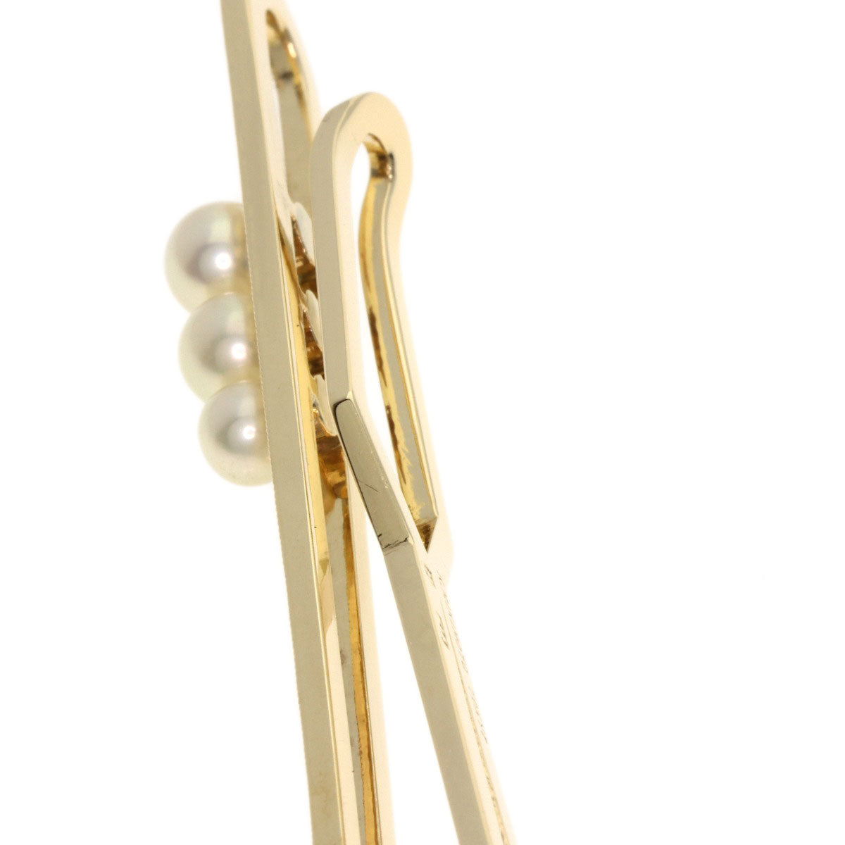 MIKIMOTO Tie Bar Pearl Pearl Tie pin K14 Yellow Gold mens [Used]