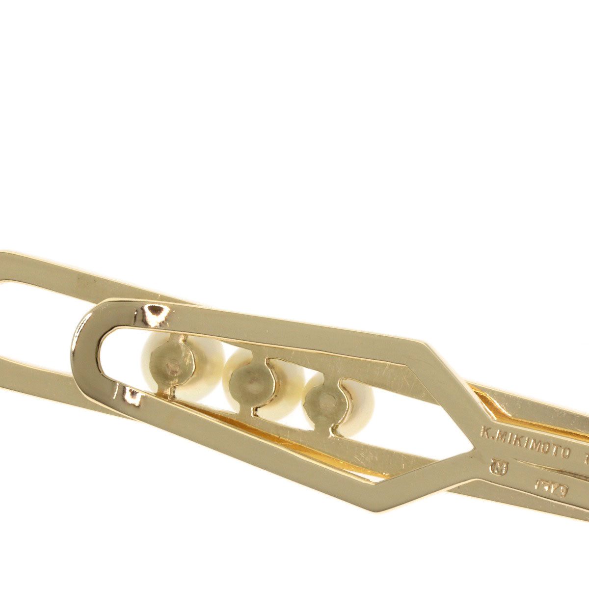 MIKIMOTO Tie Bar Pearl Pearl Tie pin K14 Yellow Gold mens [Used]