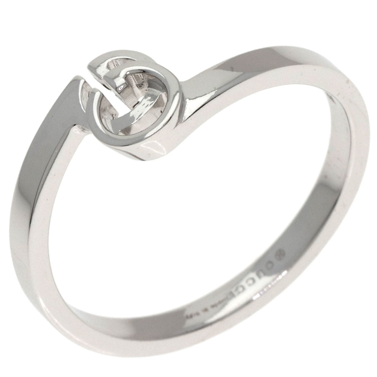 GUCCI GG Running #12 Ring K18 White Gold Ladies [Used]