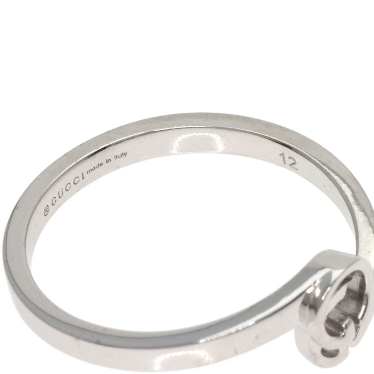GUCCI GG Running #12 Ring K18 White Gold Ladies [Used]