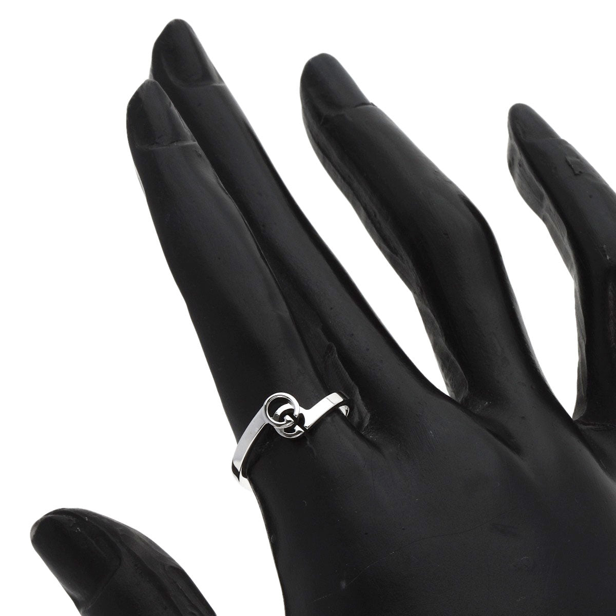 GUCCI GG Running #12 Ring K18 White Gold Ladies [Used]