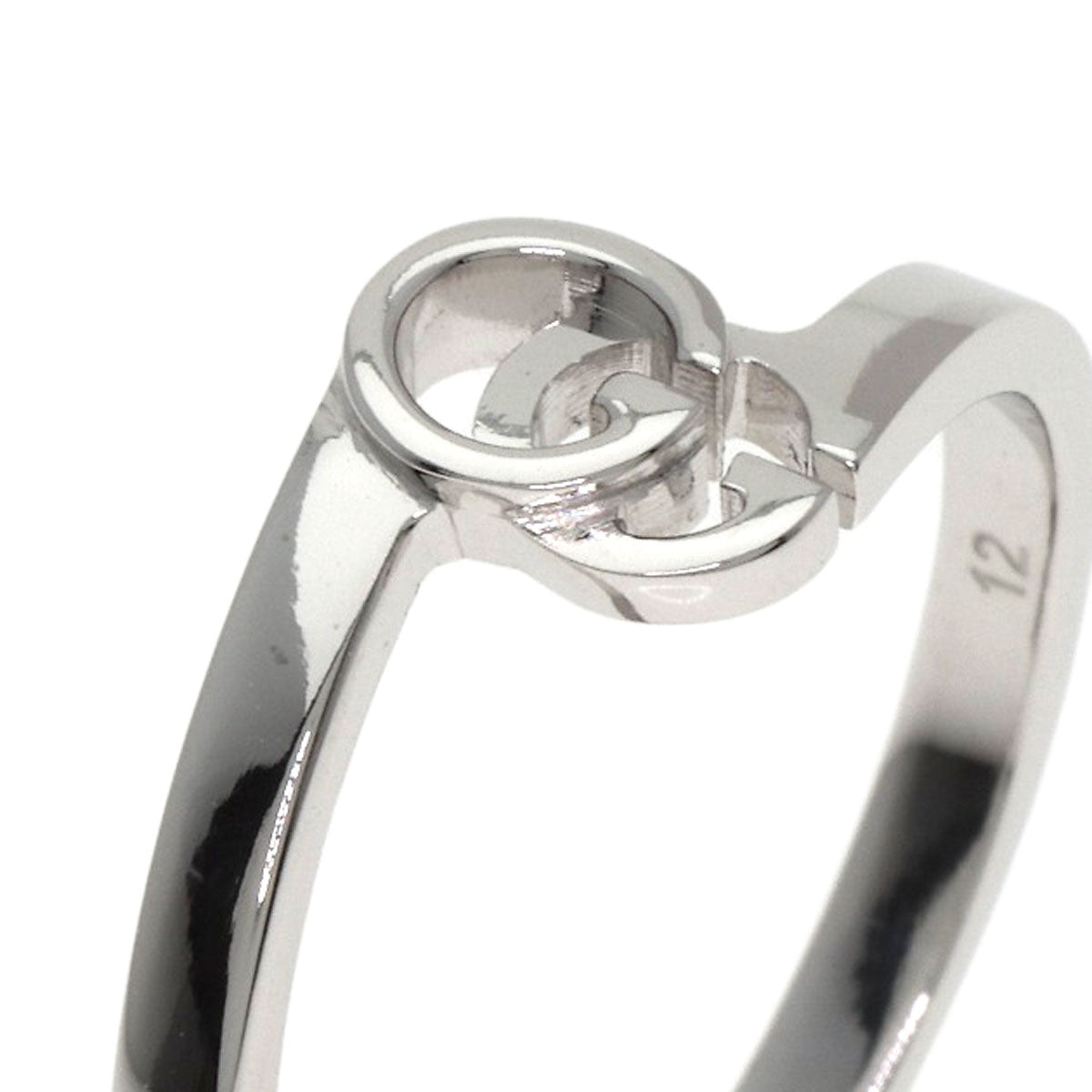 GUCCI GG Running #12 Ring K18 White Gold Ladies [Used]