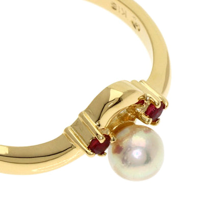 TASAKI Pearl Pearl Ruby Ring K18 Yellow Gold Ladies [Used]