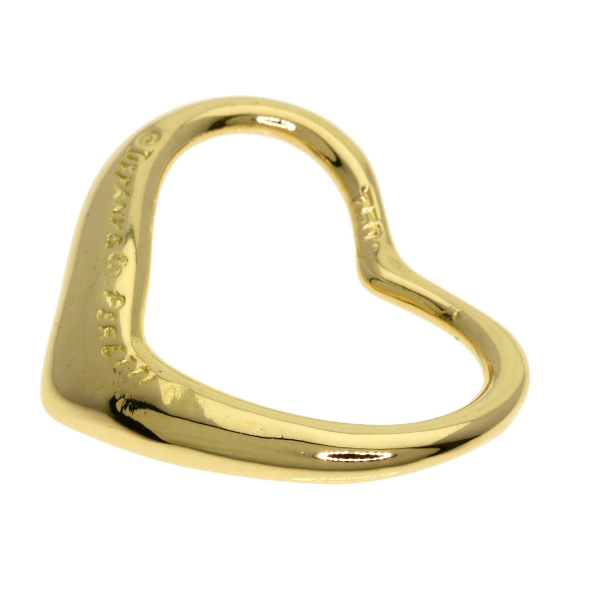 TIFFANY&Co. Open heart Pendant top K18 Yellow Gold Ladies [Used]