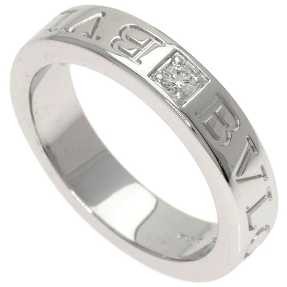 BVLGARI Double Logo 1P Diamond Ring K18 White Gold Ladies [Used]