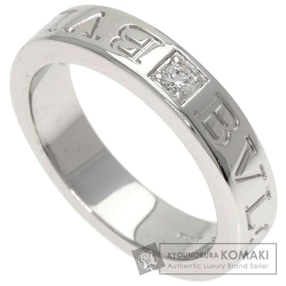 BVLGARI Double Logo 1P Diamond Ring K18 White Gold Ladies [Used]