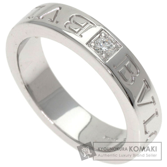 BVLGARI Double Logo 1P Diamond Ring K18 White Gold Ladies [Used]