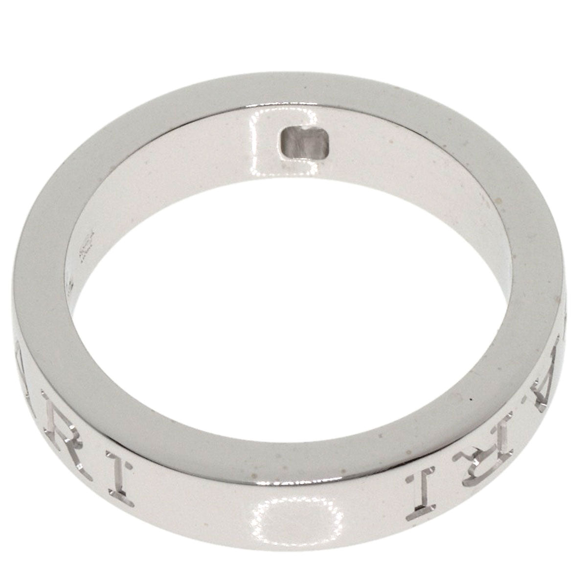 BVLGARI Double Logo 1P Diamond Ring K18 White Gold Ladies [Used]