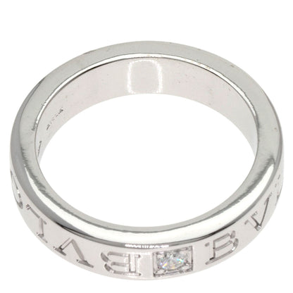 BVLGARI Double Logo 1P Diamond Ring K18 White Gold Ladies [Used]