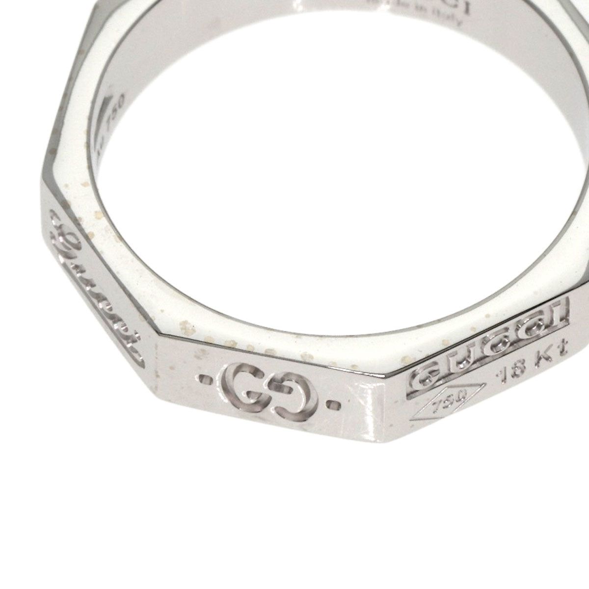 GUCCI Octagonal #5 Ring K18 White Gold Ladies [Used]