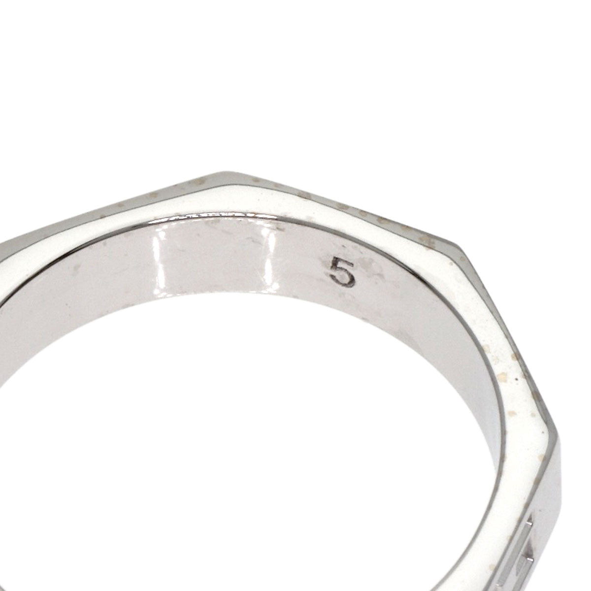 GUCCI Octagonal #5 Ring K18 White Gold Ladies [Used]