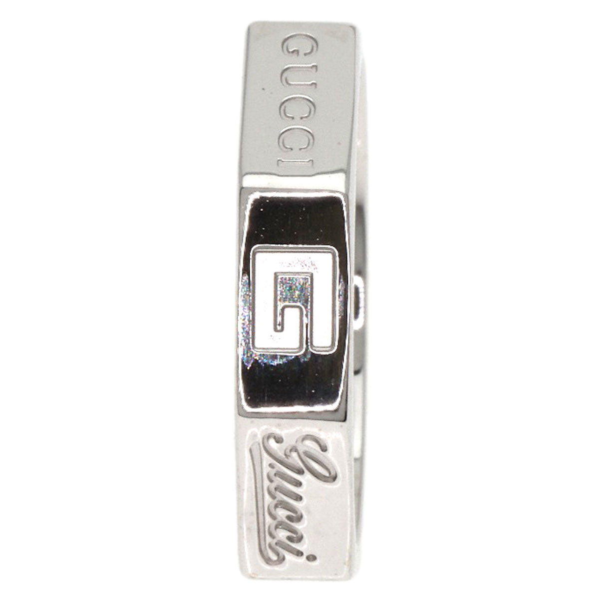 GUCCI Octagonal #5 Ring K18 White Gold Ladies [Used]