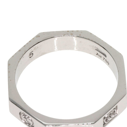 GUCCI Octagonal #5 Ring K18 White Gold Ladies [Used]