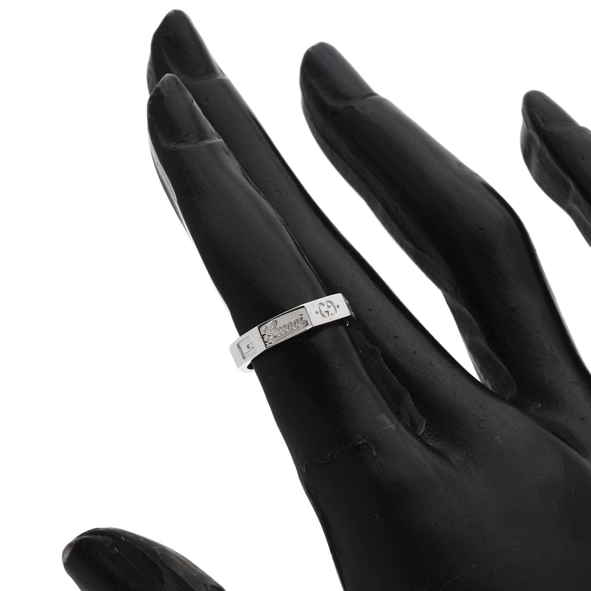 GUCCI Octagonal #5 Ring K18 White Gold Ladies [Used]