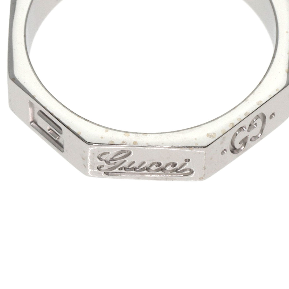 GUCCI Octagonal #5 Ring K18 White Gold Ladies [Used]