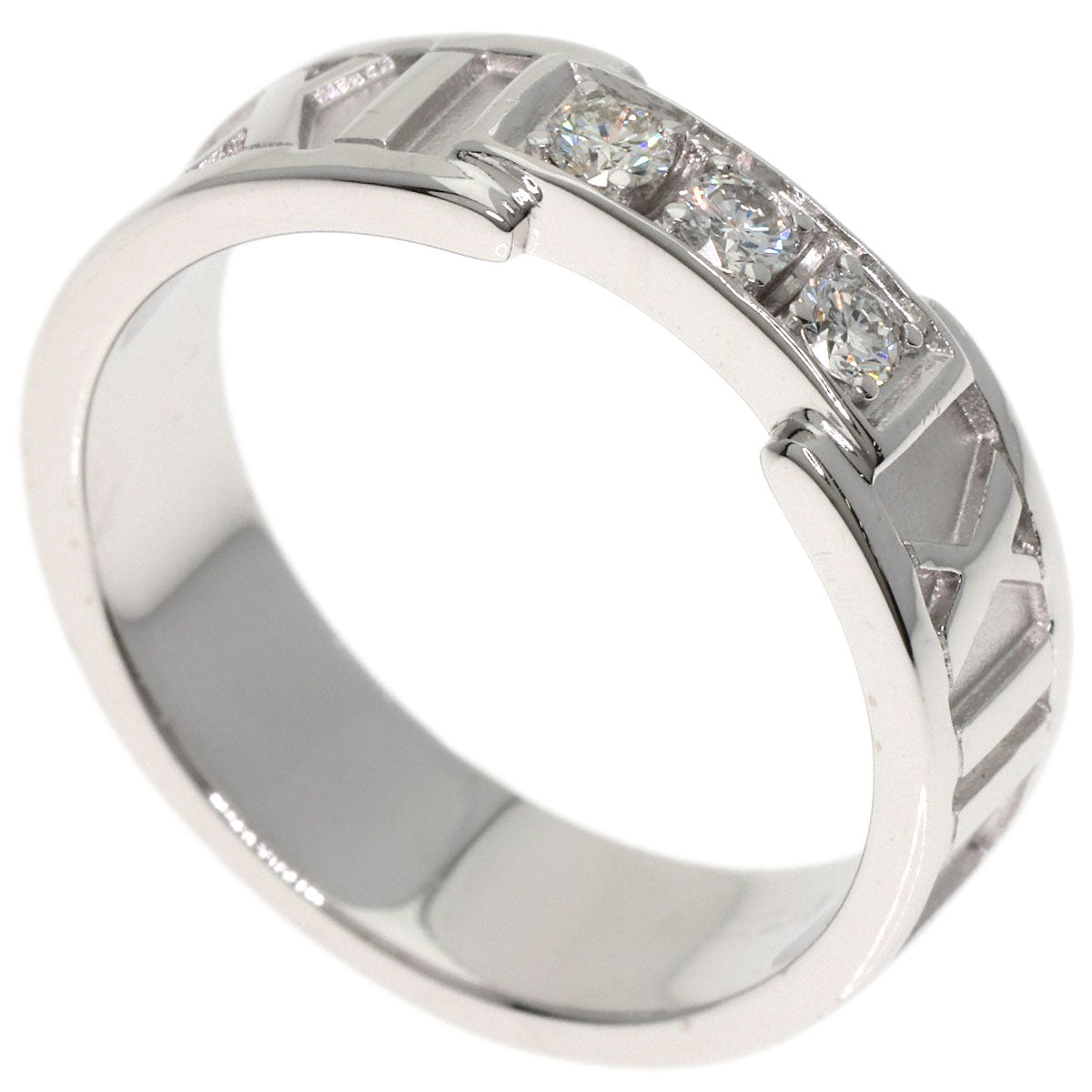 TIFFANY&Co. Atlas Diamond Ring K18 White Gold Ladies [Used]