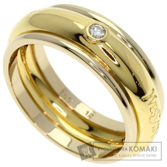 YVES SAINT LAURENT Logo 1P Diamond #12 Ring K18 Yellow Gold Ladies [Used]