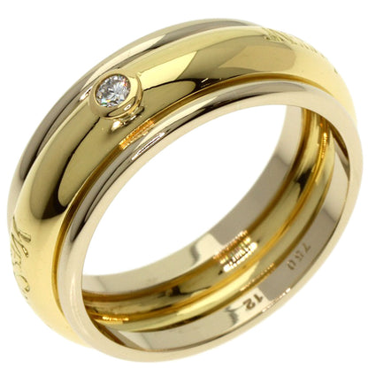 YVES SAINT LAURENT Logo 1P Diamond #12 Ring K18 Yellow Gold Ladies [Used]