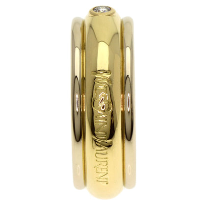 YVES SAINT LAURENT Logo 1P Diamond #12 Ring K18 Yellow Gold Ladies [Used]