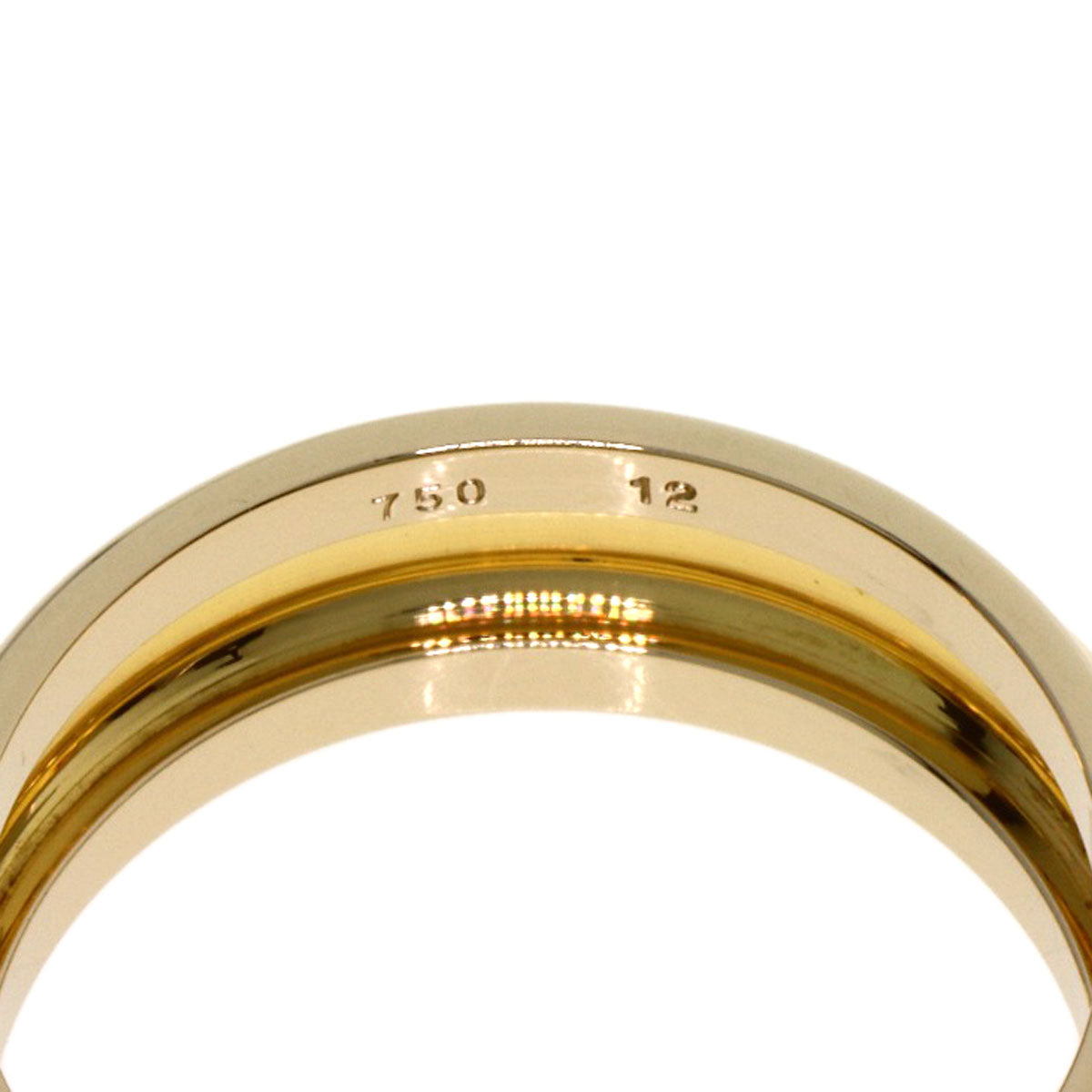 YVES SAINT LAURENT Logo 1P Diamond #12 Ring K18 Yellow Gold Ladies [Used]