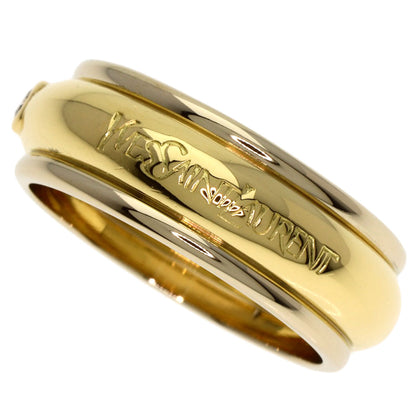 YVES SAINT LAURENT Logo 1P Diamond #12 Ring K18 Yellow Gold Ladies [Used]
