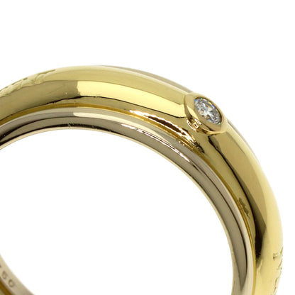 YVES SAINT LAURENT Logo 1P Diamond #12 Ring K18 Yellow Gold Ladies [Used]