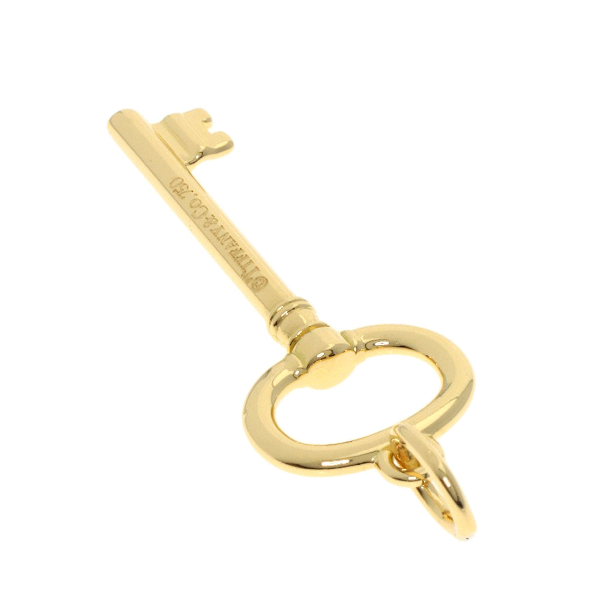TIFFANY&Co. Oval key Pendant top K18 Yellow Gold Ladies [Used]